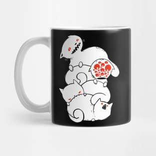 Strange Pile Of Monster Cats Drawing Mug